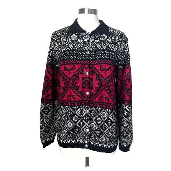 Pendleton Sweaters - Vintage Pendleton Originals Womens 100% Wool‎ Cardigan Sweater Fair Isle Large